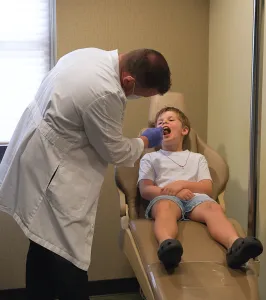 Dr. Molen with young patient