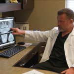Dr. Molen showing patient his wisdom teeth